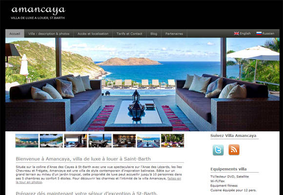 Site de la villa de luxe Amancaya à Saint-Barthélemy